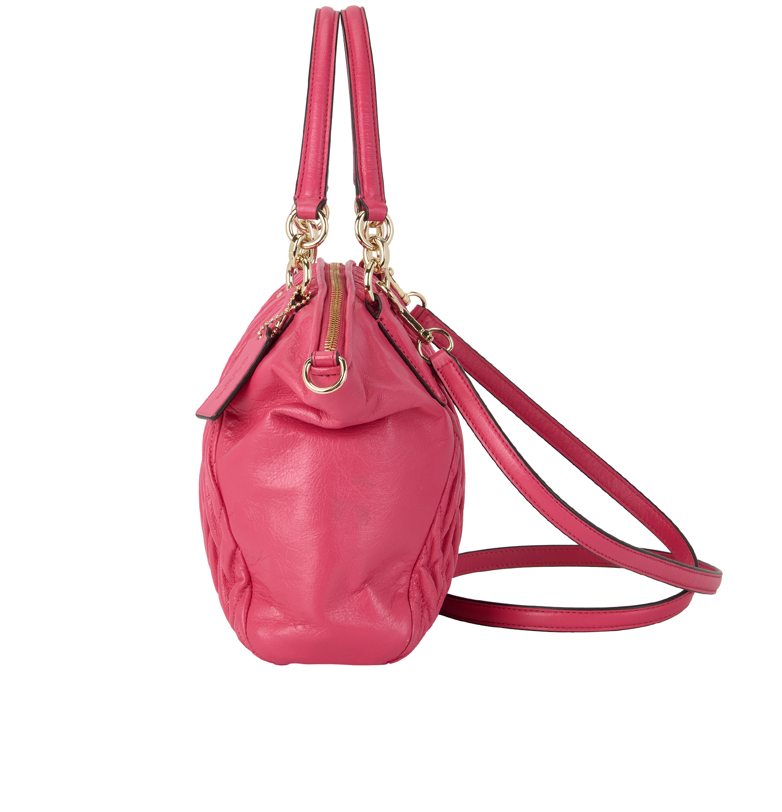 Kelsey Satchel, &pound;130, Handbags, Pink, Leather, Bottom view